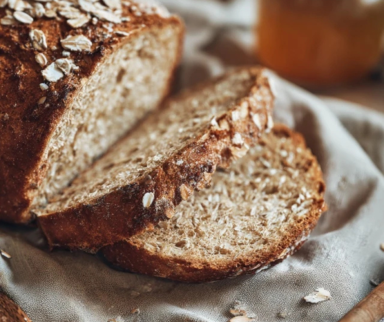 Pain du matin aux flocons d’avoine et au miel – Recette saine et moelleuse