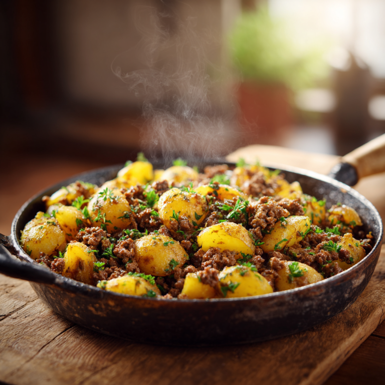 Viande hachée aux pommes de terre : recette facile & familiale