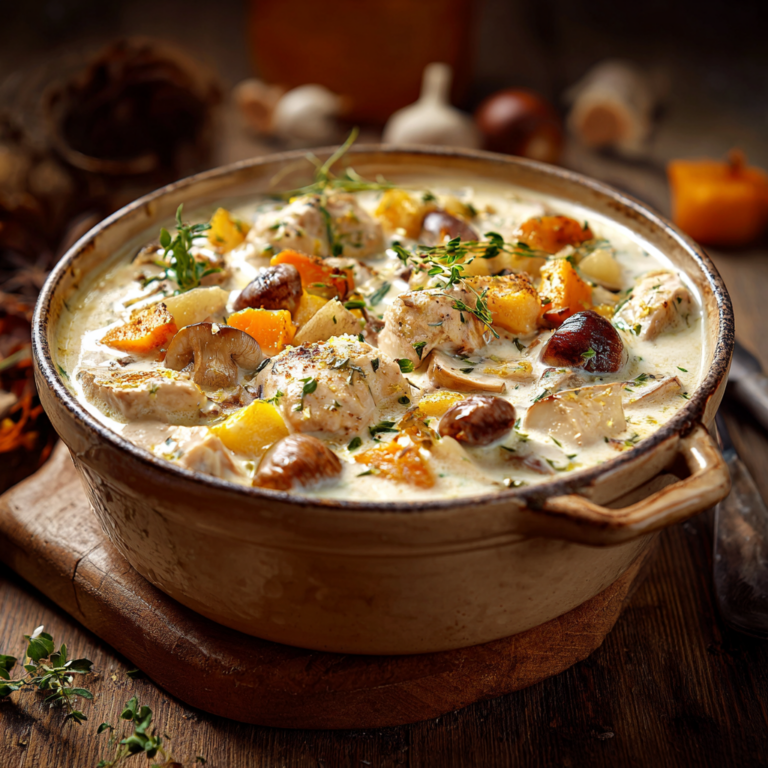Blanquette de dinde au potiron et marrons – Recette automnale réconfortante