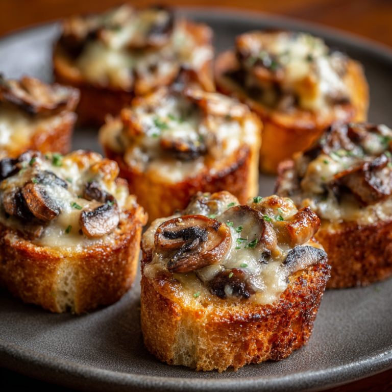 Bouchées croustillantes aux champignons gratinés – Recette apéritive facile
