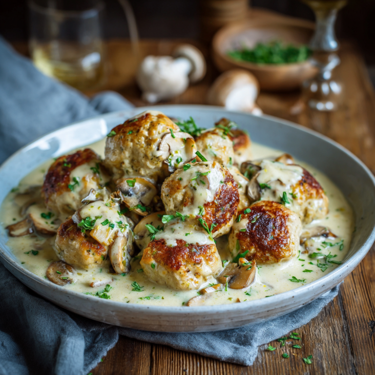 Boulettes de Poulet aux Champignons – Recette Légère, Simple et Savoureuse