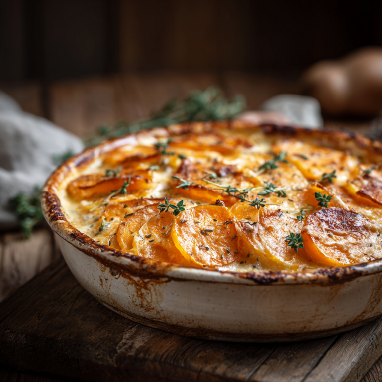 Gratin dauphinois de butternut fondant et crémeux