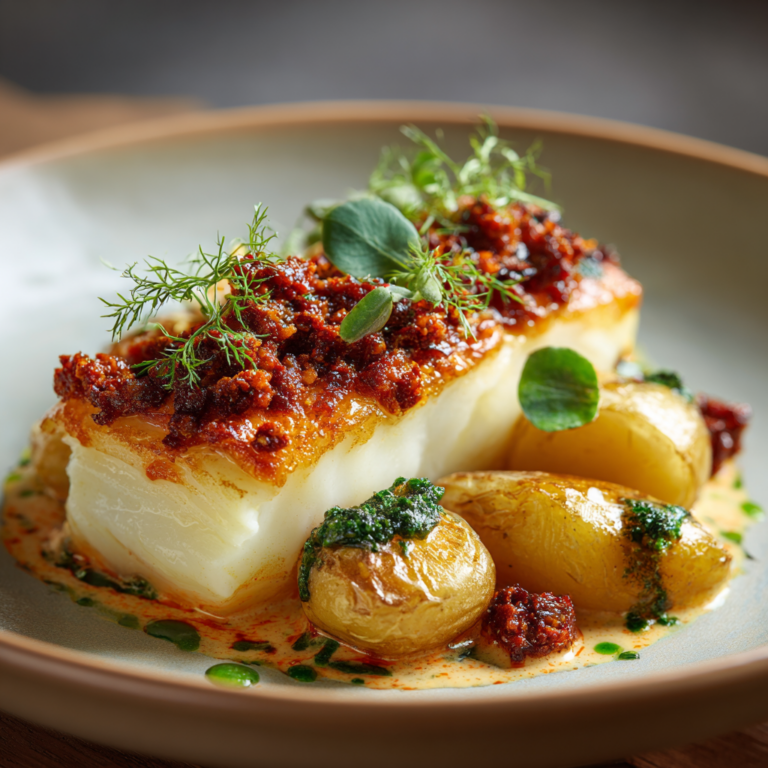 Dos de cabillaud à la crème de chorizo – Recette facile et raffinée