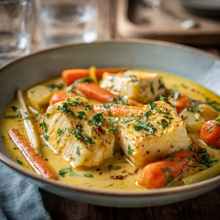 Blanquette de Poisson au Lait de Coco et au Curry – Recette Douce et Parfumée