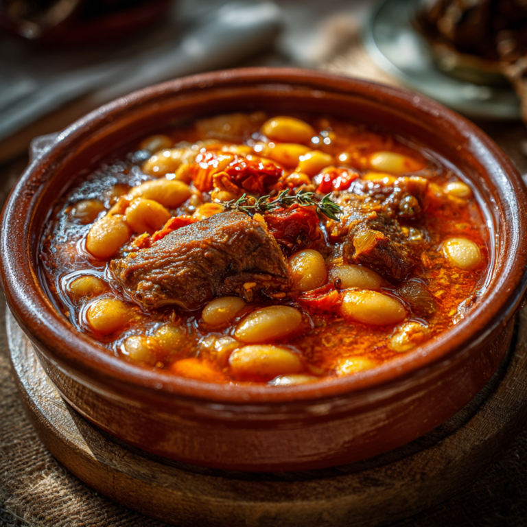 Loubia Traditionnelle aux Haricots Blancs et au Bœuf – Recette Authentique et Réconfortante