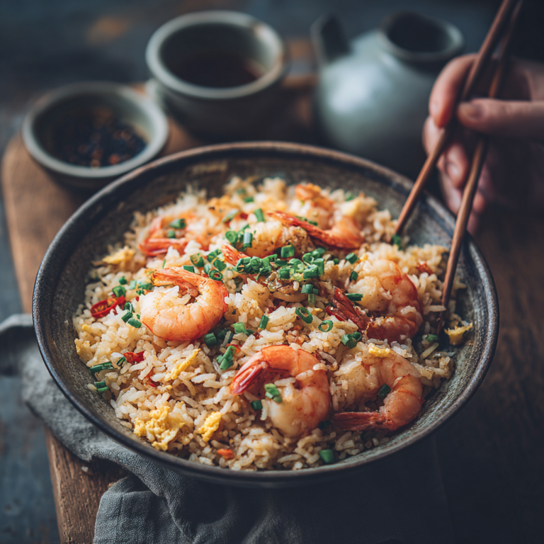 Riz Sauté aux Crevettes – Recette Rapide et Savoureuse