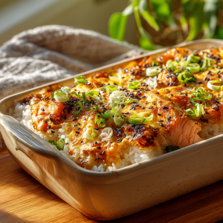 Spicy Salmon Sushi Bake : la recette facile et gourmande