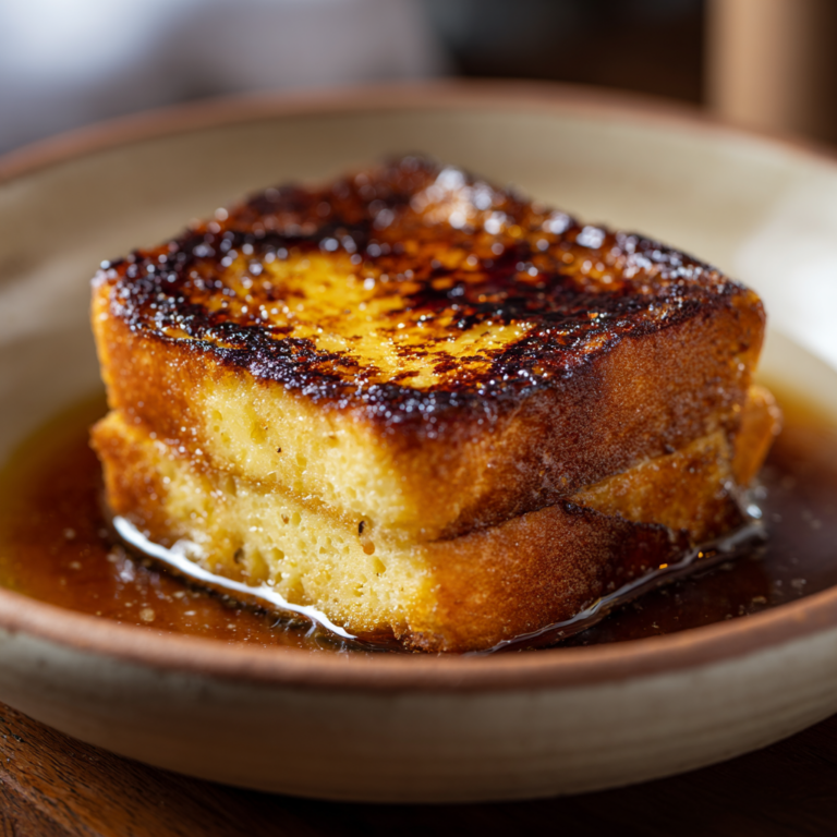 Pain perdu façon crème brûlée préparé la veille – recette brunch gourmande