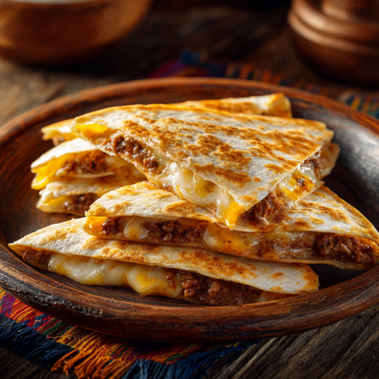 Quesadillas à la viande hachée – Recette facile, croustillante et fondante