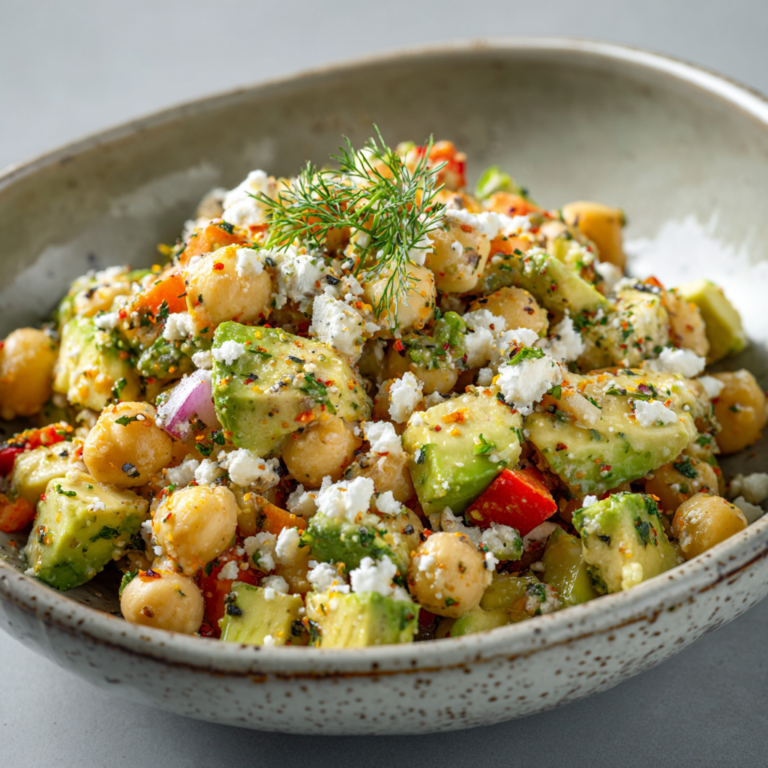 Salade de pois chiches, feta et avocat – Recette saine et équilibrée