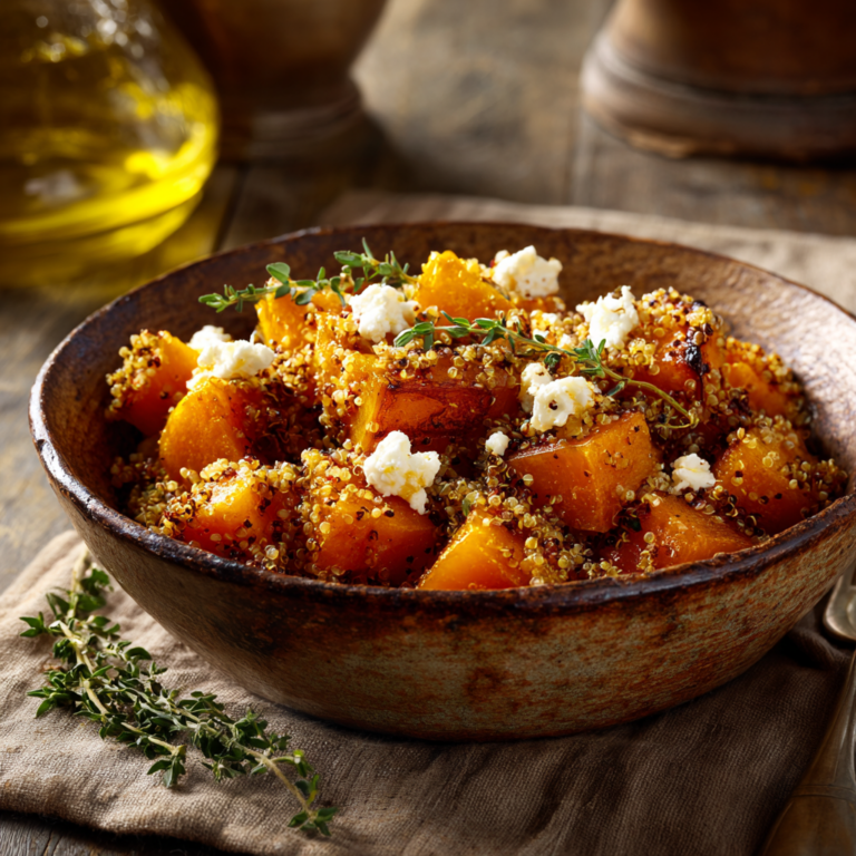 Potimarron rôti à la feta et quinoa ultra gourmand